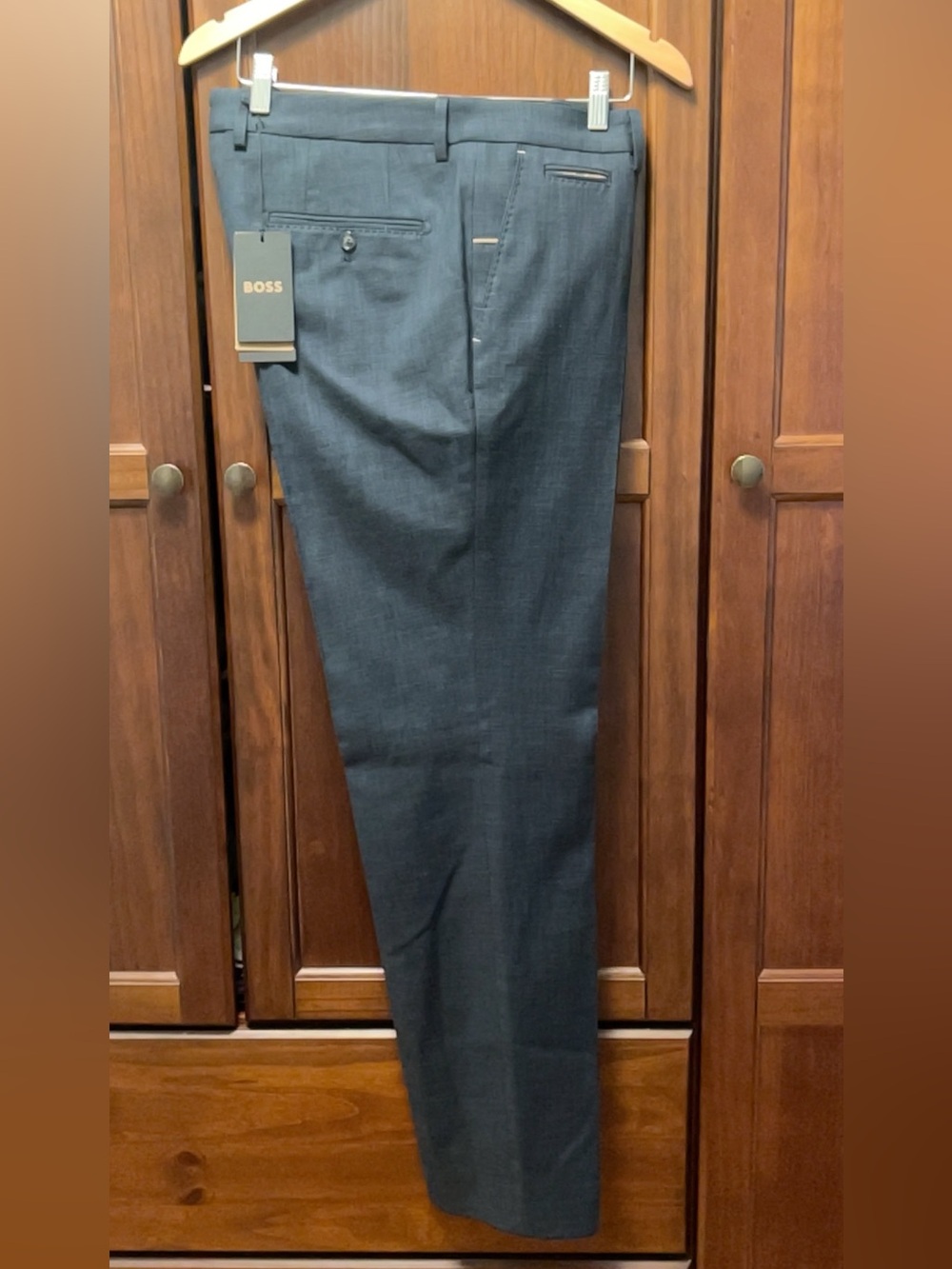 Hugo Boss Dark Blue L-Gee Detail 241 Performance Slim Fit Pant NWT Mens 36R